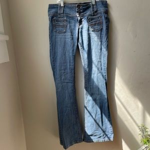 Industrial Cotton low rise flare jeans